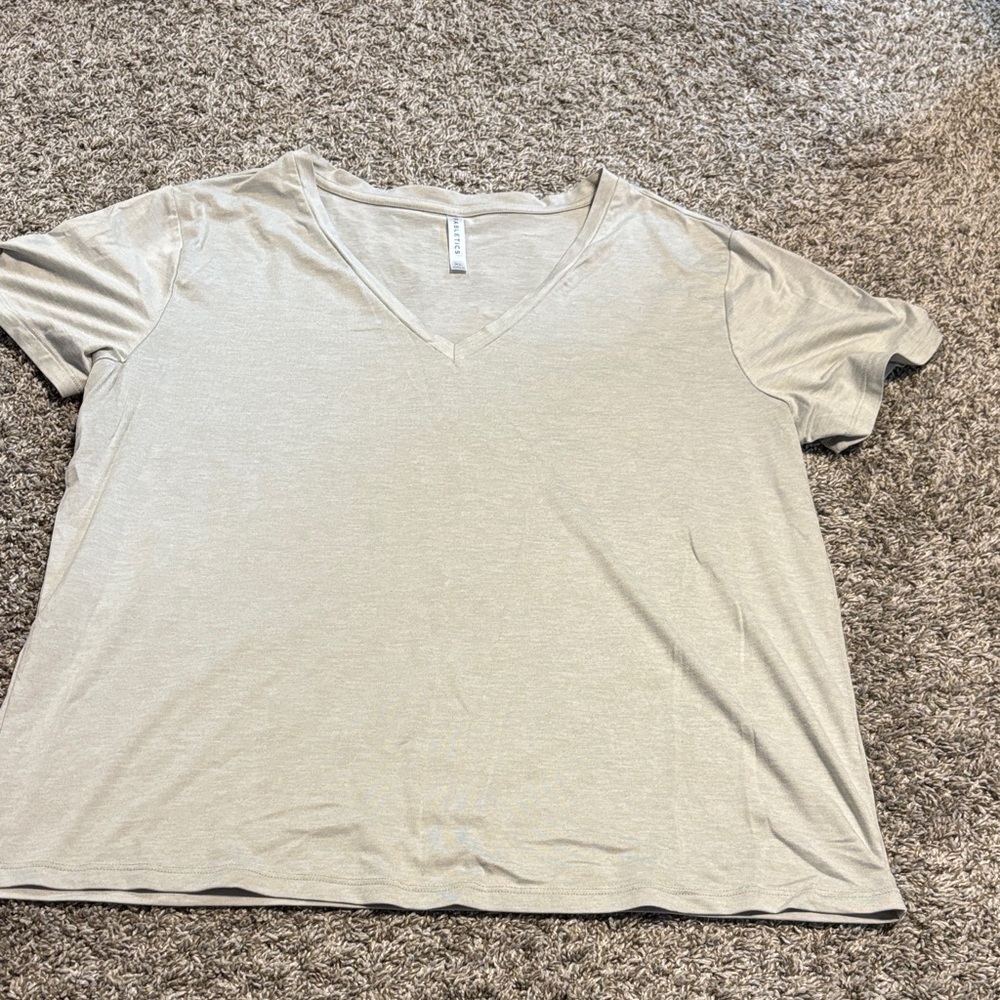 Fabletics Soft Gray V-Neck Tee